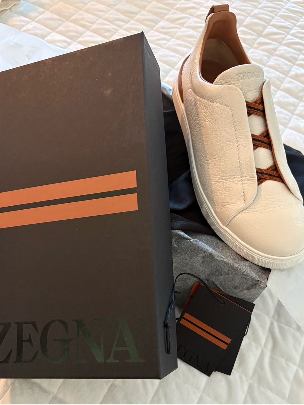 Authentic Zegna Triple Stitch - white SZ12